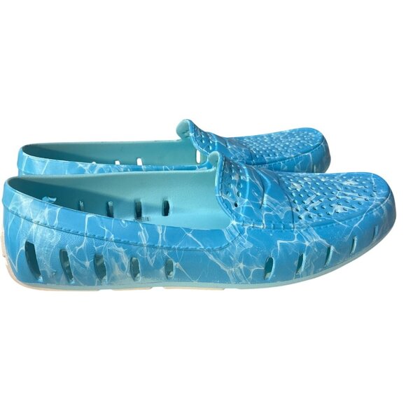 Floafers Mens Water Shoes Marble Blue Slip-On Size 13 Rubber Sole Breathable - Picture 3 of 7
